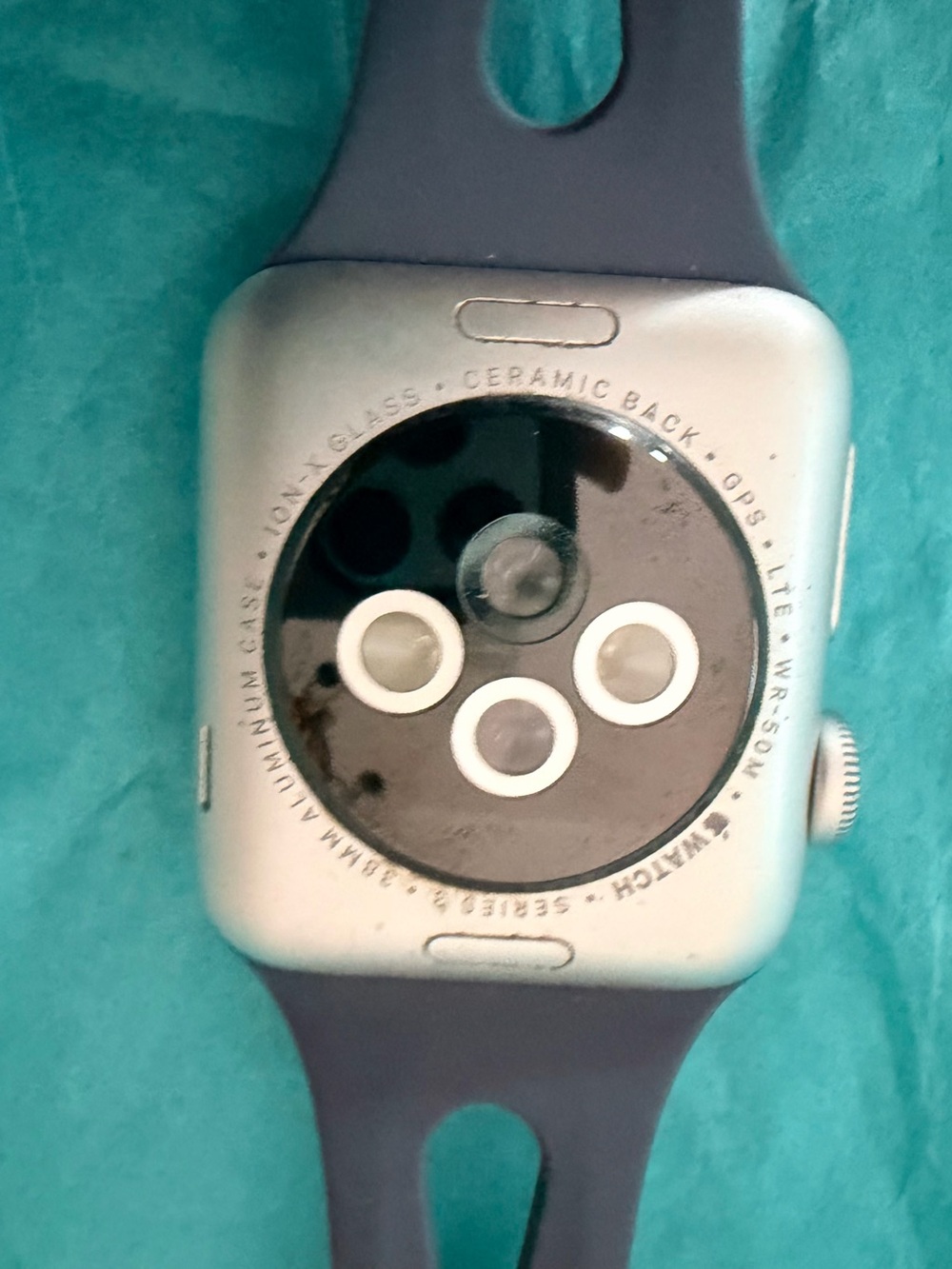 Apple Watch with Navy Sport Band and Silver Case - Series 3 - Picture 2 of 2
